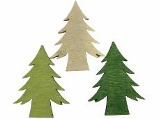 Drevený výrez vianočný stromček 4 cm - svetlý zelený