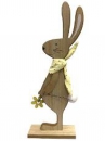 Drevená veľkonočná dekorácia zajac 40 cm - žltá šatka