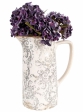 Dekoratívny keramický džbán Clayre & Eef – béžovo-sivý s ornamentom, 21×14×26 cm