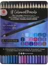 Farebné ceruzy - sada 18 ks - modrofialové