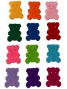 Filcové výrezy - medvede - farebné - 12 ks