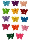 Filcové výrezy - motýliky - farebné - 14 ks