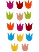 Filcové výrezy - tulipány - farebné - 14ks