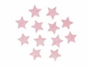Glitrovaná hviezdička penová 3 cm - svetlá ružová 