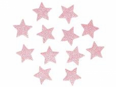 Glitrovaná hviezdička penová 4 cm - svetlá ružová