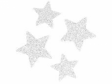 Glitrovaná hviezdička lepenková 3 cm - biela