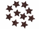 Glitrovaná hviezdička penová 4 cm - hnedá