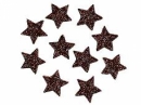 Glitrovaná hviezdička penová 5 cm - hnedá