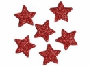 Glitrovaná hviezdička penová 5cm - červená