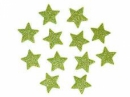 Glitrovaná hviezdička penová 2 cm - svetlá zelená