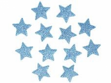 Glitrovaná hviezdička penová 2 cm - svetlá modrá