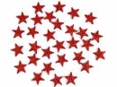 Glitrovaná hviezdička penová 2 cm - červená