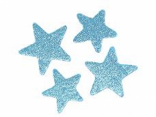 Glitrovaná hviezdička penová 4 cm - tyrkysovo modrá