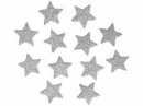 Glitrovaná hviezdička penová 5 cm - strieborná