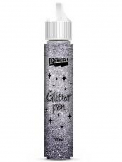 Glitrované pero Glitter pen Pentart 30 ml - strieborné