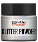 Pentart Glitter Powder – jemný trblietkový prášok 19 g - AB efekt biely