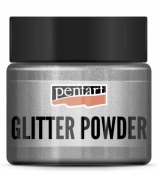 Pentart Glitter Powder – jemný trblietkový prášok 19 g - strieborný