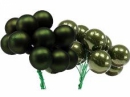 Vianočná sklenená guľa - zápich 3 kusy - machová zelená lesklá