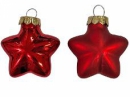 Sklenená vianočná ozdoba hviezda 4 cm - červená lesklá