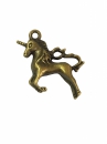 Kovový prívesok 2 cm - jednorožec - antický zlatý