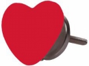 Keramická úchytka 3,8 cm - červené srdce