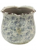 Keramický kvetináč 15 cm - kvetinový vzor