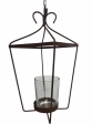 Závesný kovový lampáš 21 cm – rustikálny korténový efekt