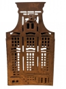 Kovový svietnik domček 12 cm – korténový, hrdzavý efekt 