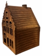 Kovový svietnik domček 11 cm – korténový, hrdzavý efekt