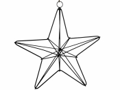Kovová hviezda čierna 23 cm – 3D dekorácia