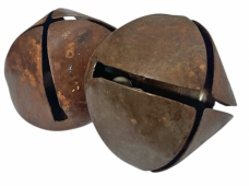 Kovová rolnička hrdzavý efekt 6,5 cm – vintage ozdoba na vianočné aranžmány  