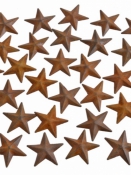 Kovové hviezdičky hrdzavý efekt 3D 2 cm– balenie 20 ks