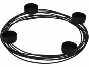 Kovový adventný svietnik na čajové sviečky – čierny kruhový 25 cm