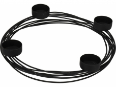 Kovový adventný svietnik na čajové sviečky – čierny kruhový 25 cm