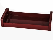 Kovový podnos s úchytmi – černicový odtieň 30 × 13 cm