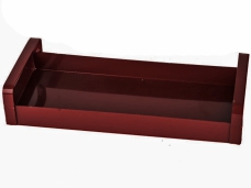 Kovový podnos s úchytmi – černicový odtieň 30 × 13 cm