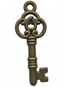 Kovový prívesok - antik kľúčik 