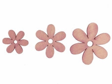 Drevený výrez kvet - 4cm - ružový