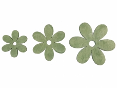 Drevený výrez kvet - 3cm - vintage zelený