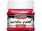 Lesklá akrylová farba Pentart - 50ml - krvavá červená