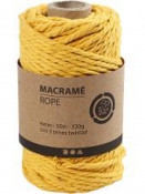 Macramé bavlnený špagát 4 mm - žltý