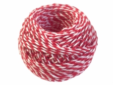 Bavlnený špagát 25m - bielo-červený