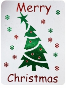 Nálepka 3,5cm - stromček - Merry Christmas