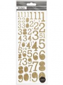 Kreatívne glitrované nálepky čísla - zlaté