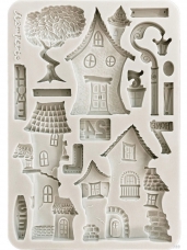 Silikónová odlievacia forma Stamperia A5  - veselé domčeky