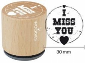 Okrúhla drevená pečiatka - I miss you