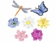 Papierové výrezy pre deti 10 ks - kvety, motýle