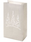 Papierový lampáš 26x15x9cm sada 6 kusov - vianočné stromčeky 