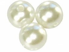 Plastová korálka perlička 2 cm- krémová biela