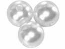 Plastová korálka perlička 2 cm- biela perleť